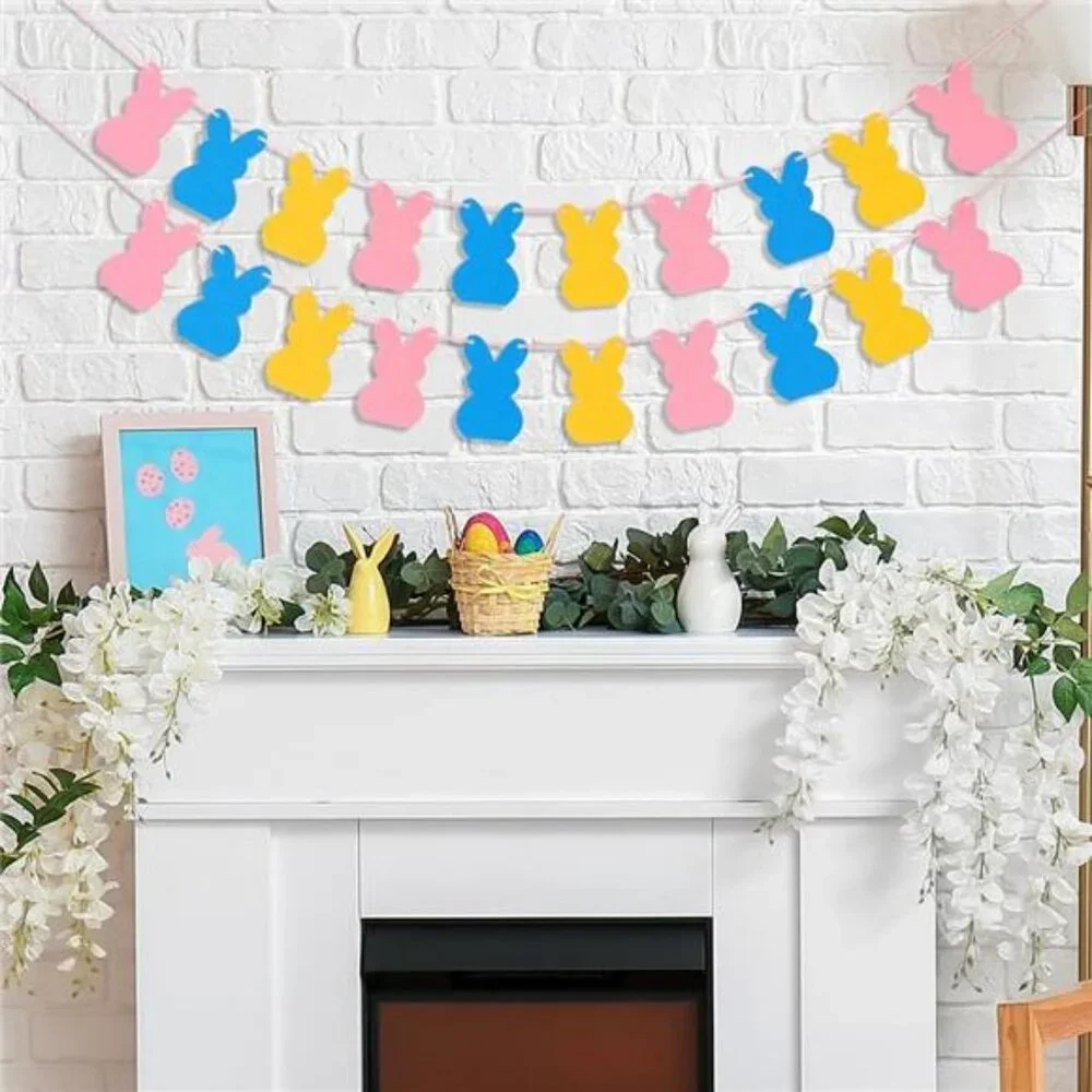New Valentines Day Decorations 6 PCS Felt Garland for Valentines St Patricks